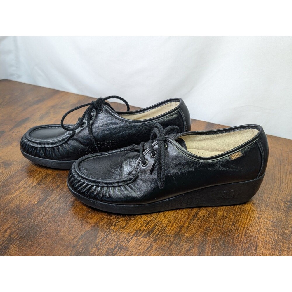 Sz 8M Women's SAS Siesta Black Excellent